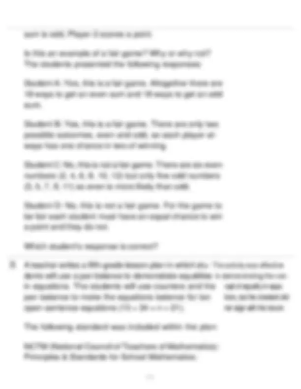 Wgu Math Methods Task 1 WGU Elementary Mathematics Methods C109 Actual Updated Questions And ...