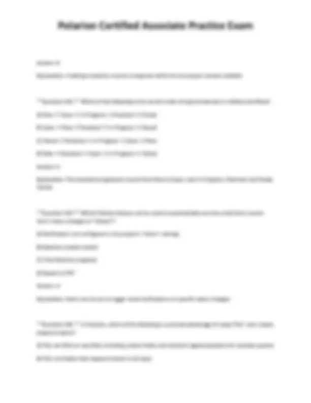 Polarion Certified Associate Practice Exam | Exams Technology | Docsity