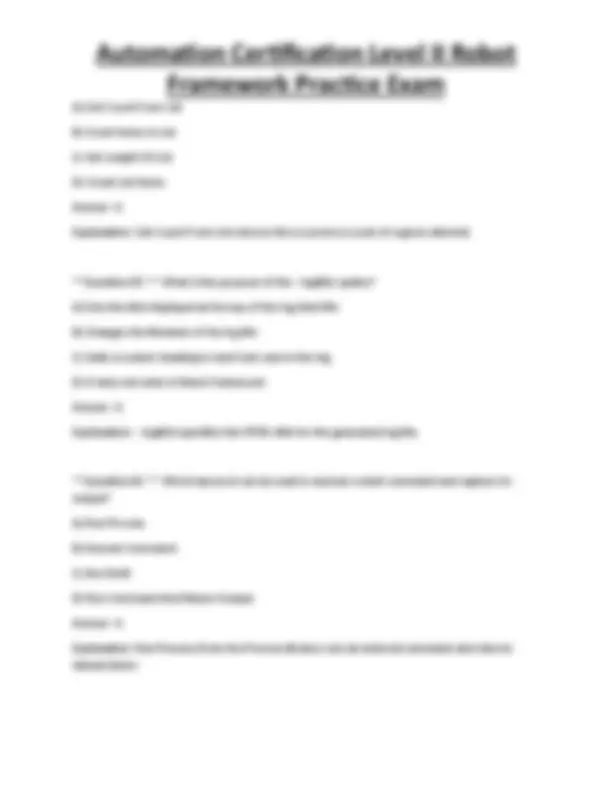 Automation Certification Level II Robot Framework Practice Exam | Exams ...