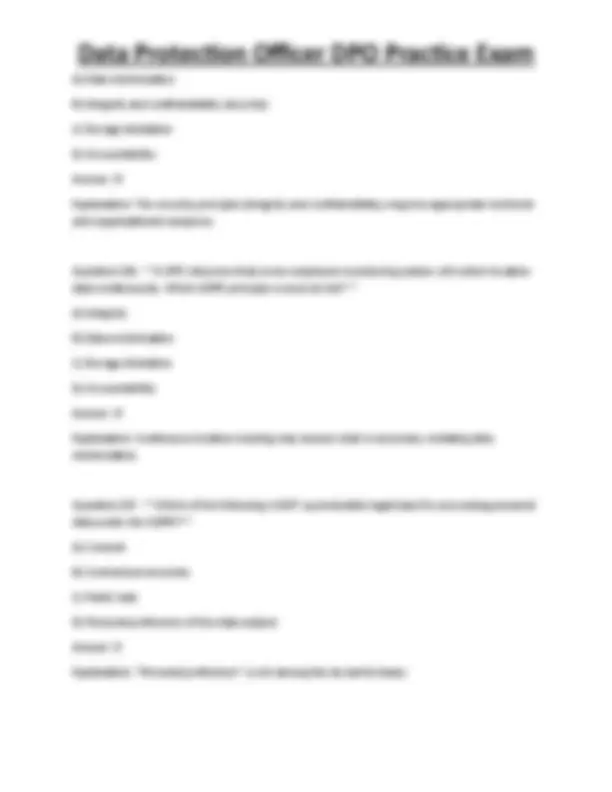 Dpo Math Exercise Data Protection Officer DPO Practice Exam | Exams Technology | Docsity