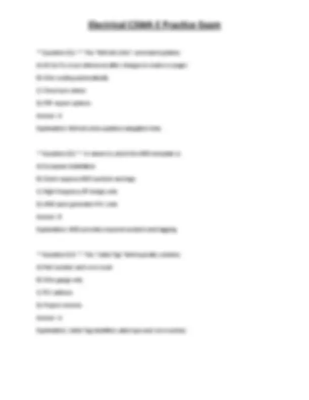 Electrical CSWA E Practice Exam | Exams Technology | Docsity
