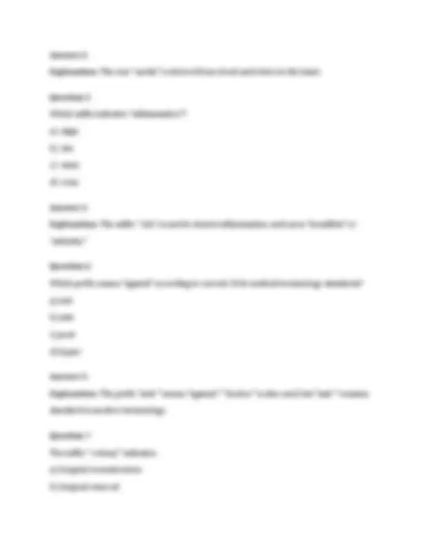 Medical Terminology Final Exam 2026: 100 Practice Questions & Answers ...