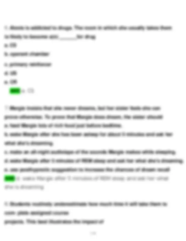 AP Psychology Final Exam Multiple Choice 2026 Questions and Verified ...