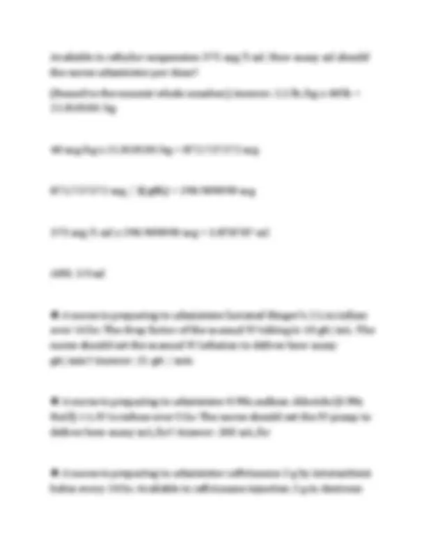 ATI DOSAGES BY WEIGHT DOSAGE CALCULATION TEST ACTUAL TEST PAPER 2026 ...