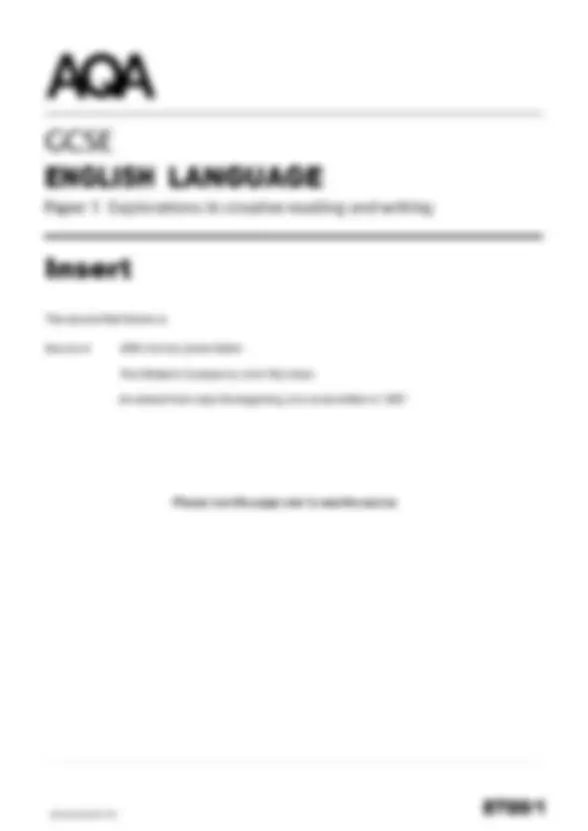 2025 AQA GCSE ENGLISH LANGUAGE Paper 1 Explorations in creative reading ...