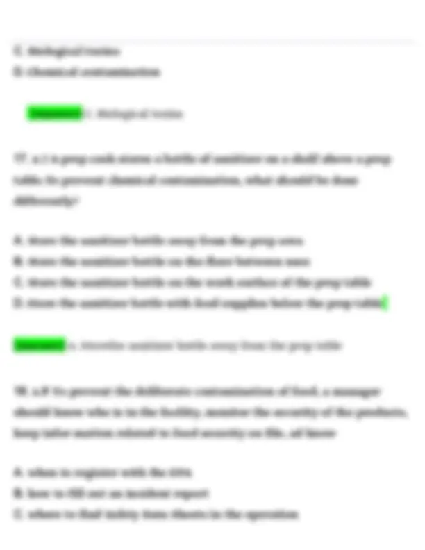 ServSafe Manager Exam Questions & Answers PDF | Food Safety 2026 ...
