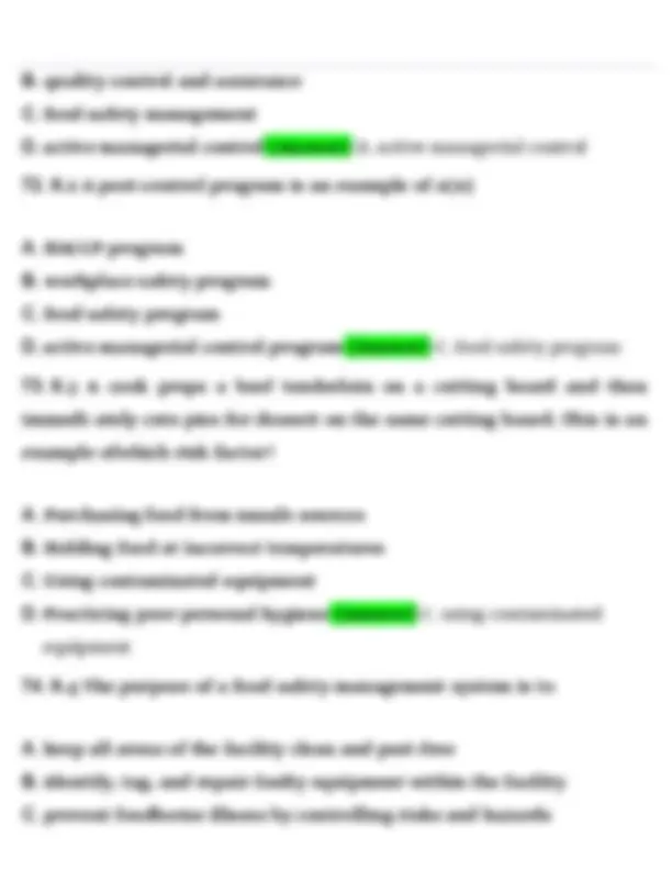 ServSafe Manager Exam Questions & Answers PDF | Food Safety 2026 ...