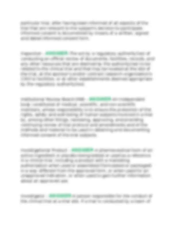 ACRP CP Final Exam Questions and Answers 2025/2026, Exams of Nursing ...