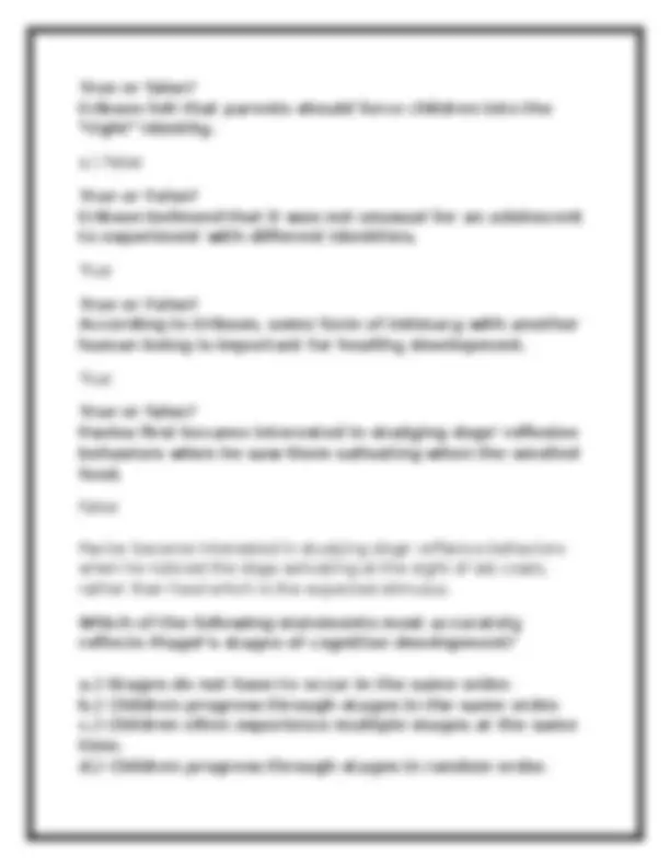 PSYC 140 Module 1 Exam & Review 2026 (PDF) | Developmental Psychology ...