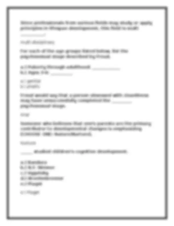 PSYC 140 Module 1 Exam & Review 2026 (PDF) | Developmental Psychology ...