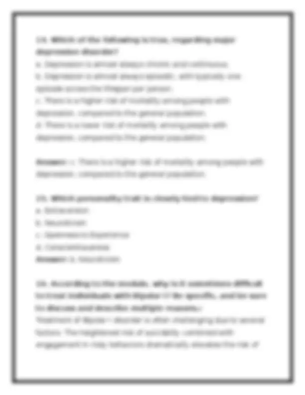 PSYC 210 Module 3 Exam 2026 (PDF) | Abnormal Psychology | Portage ...