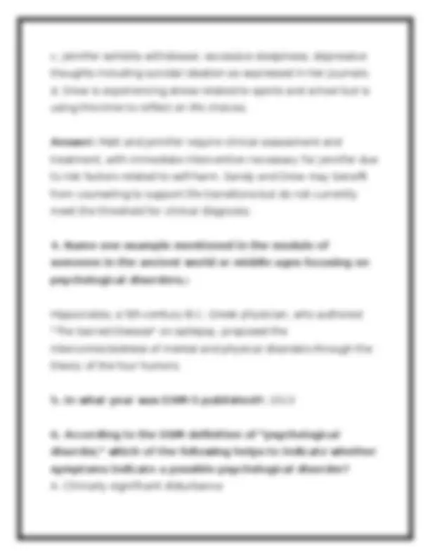 PSYC 210 Module 1 Exam 2026 (PDF) | Abnormal Psychology | Portage ...