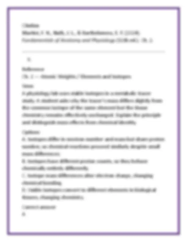 Fundamentals of Anatomy & Physiology 12th Edition Test Bank Martini