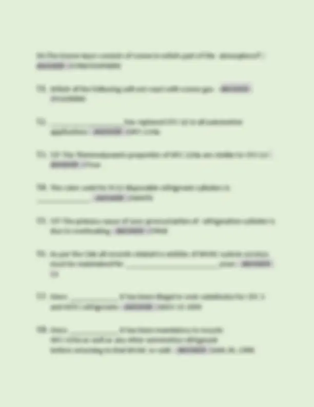 EPA 609 TECHNICIAN CERTIFICATION EXAM QUESTIONS WITH COMPLETE SOLUTIONS ...