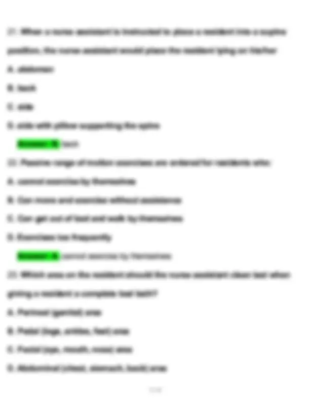 Illinois CNA Practice Exam 2026 | Questions with 100% Correct Answers ...