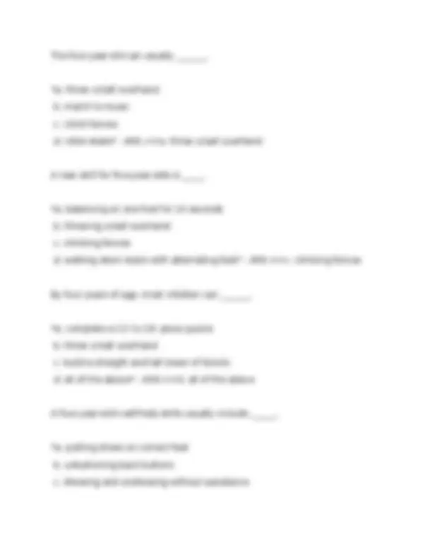 Child Development; Final Exam Multiple Choice Part 1 fully solved-10 ...