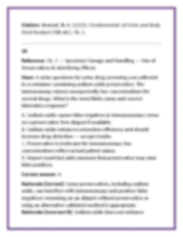 Fundamentals of Urine & Body Fluid Analysis Test Bank | Brunzel 5th ...