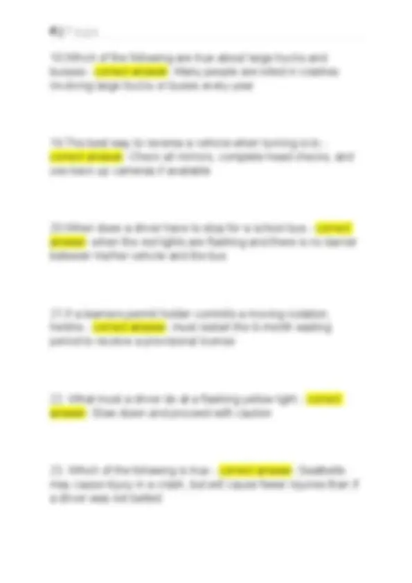 DRIVERS ED FINAL (MVA) EXAM 2026 WITH ANSWERS ALREADY PASSED. | Exams ...