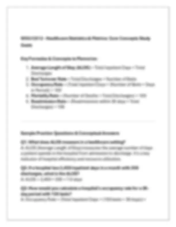 WGU C813 Task 1: Healthcare Statistics: ALOS & Patient Metrics Analysis ...