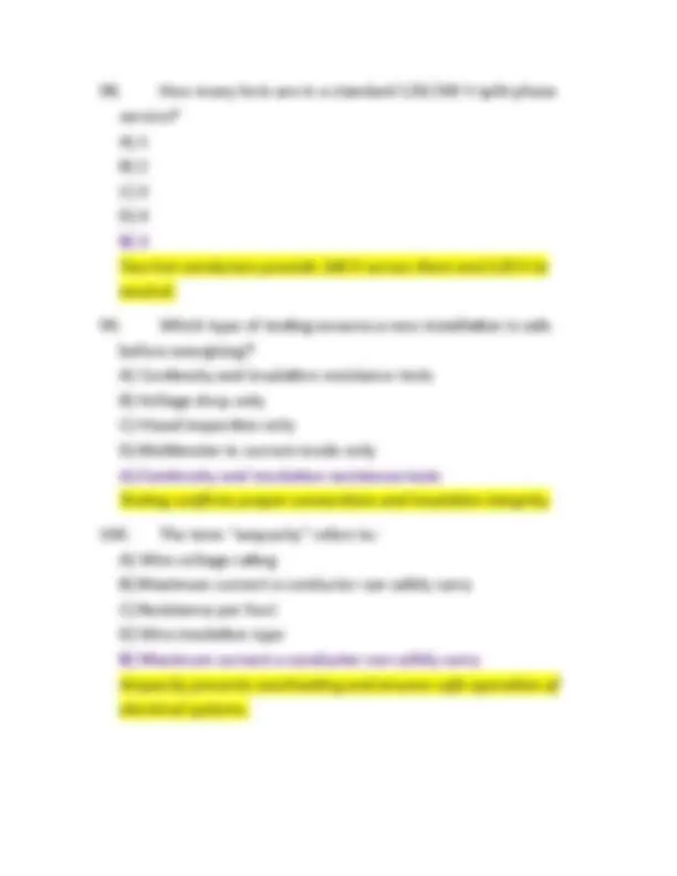 NYC DCAS Electrician Exam Questions With Correct Answers (Verified ...
