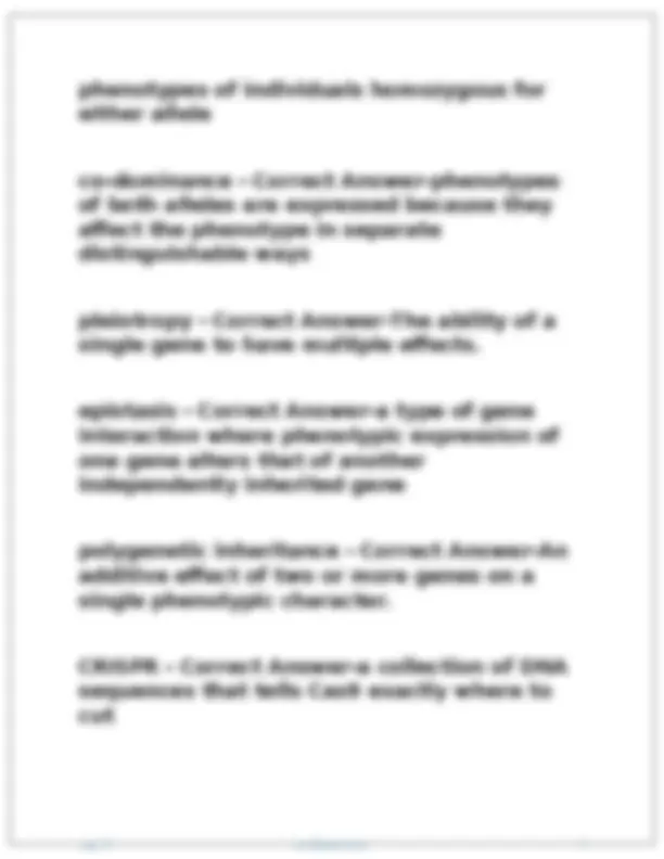 Bio 93 Midterm 3 Exam Questions with 100% Correct Answers | Verified ...