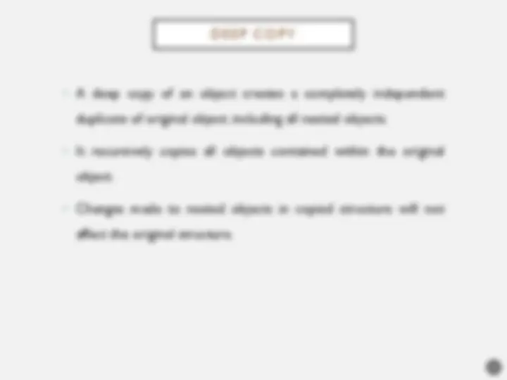 Object Oriented programing | Slides Object Oriented Programming | Docsity
