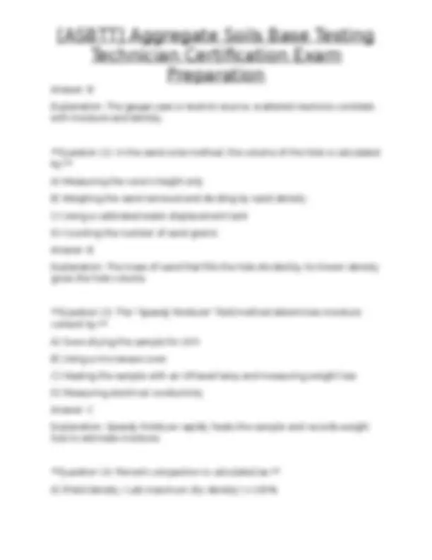 [ASBTT] Aggregate Soils Base Testing Technician Certification Exam ...