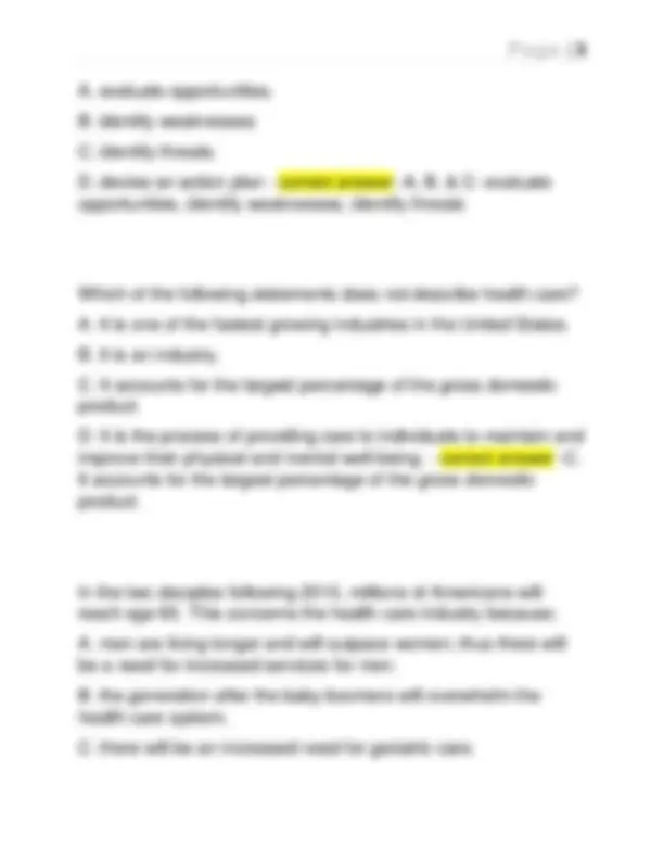 HSA 3111- US HEALTHCARE SYSTEMS QUIZZES 2026 QUESTIONS AND ANSWERS | A+ ...