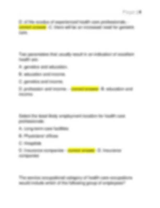 HSA 3111- US HEALTHCARE SYSTEMS QUIZZES 2026 QUESTIONS AND ANSWERS | A+ ...