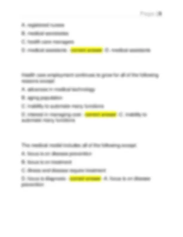 HSA 3111- US HEALTHCARE SYSTEMS QUIZZES 2026 QUESTIONS AND ANSWERS | A+ ...
