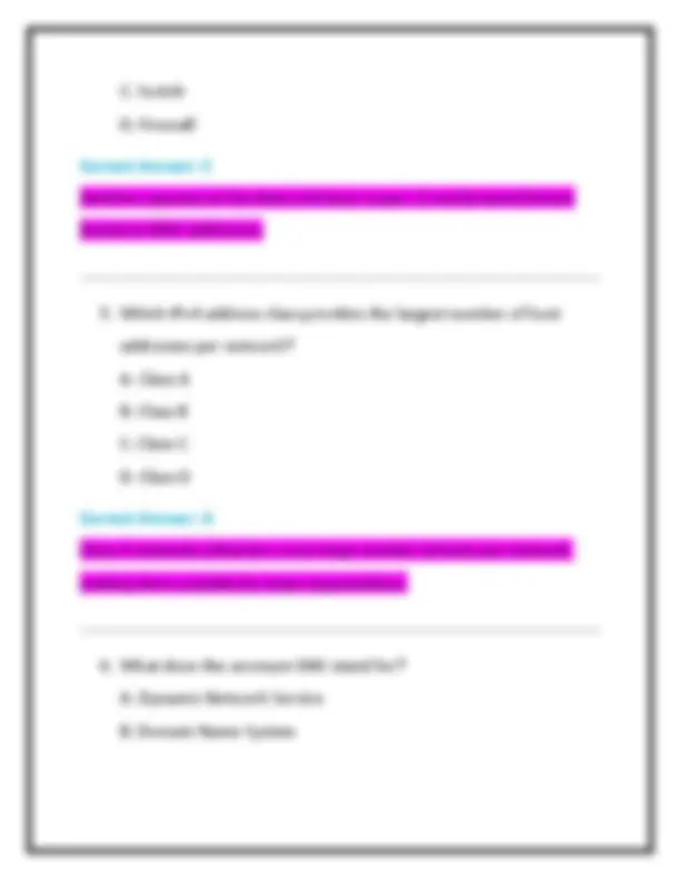 CompTIA Network+ Certification Practice Exam Questions With Correct ...
