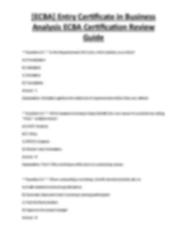[ECBA] Entry Certificate in Business Analysis ECBA Certification Review ...