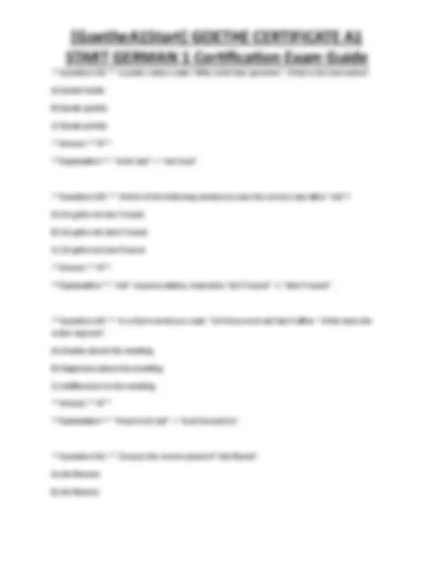 [GoetheA1Start] GOETHE CERTIFICATE A1 START GERMAN 1 Certification Exam ...