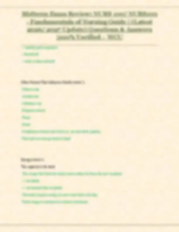 NURS 100 Fundamentals of Nursing Midterm Exam Q&A | WCU 2026–2027 ...