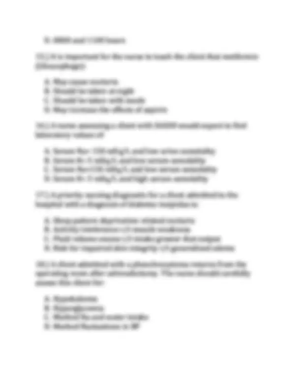 Medical-Surgical Nursing Exam 4 Question And (100% verified) Answers ...