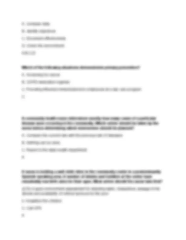 NR 442 Community Health Nursing Exam 1 – Complete Study Guide with ...