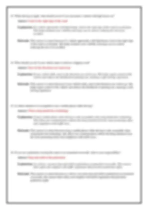 ORD Driving Test Newest Exam | Exams Nursing | Docsity