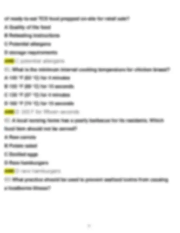 ServSafe Manager Exam Practice Questions 2026 Actual Questions and ...