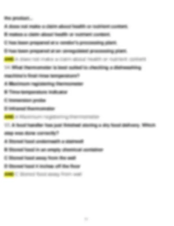 ServSafe Manager Exam Practice Questions 2026 Actual Questions and ...