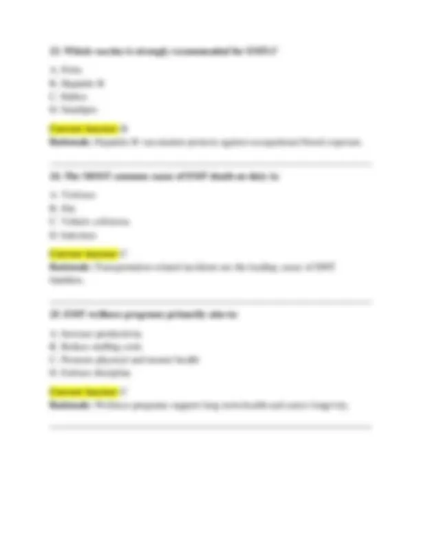 TEST BANK FOR AAOS EMERGENCY CARE AND TRANSPORTATION OF THE SICK AND ...