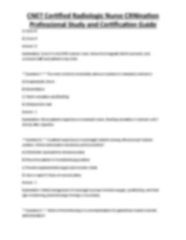 CNET Certified Radiologic Nurse CRNination Professional Study and ...