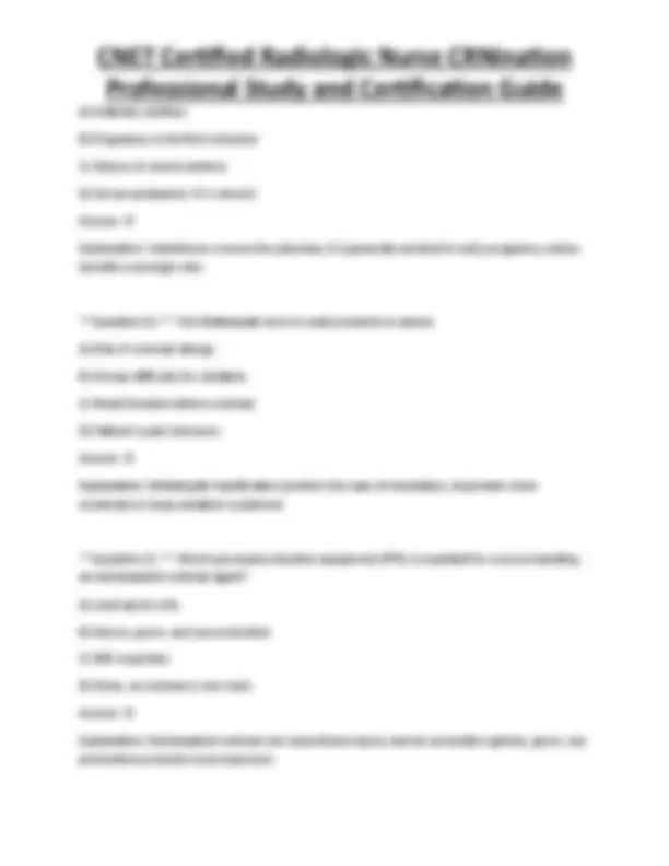 CNET Certified Radiologic Nurse CRNination Professional Study and ...