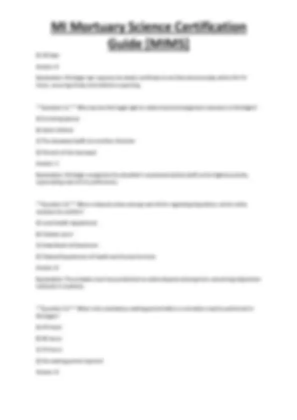 MI Mortuary Science Certification Guide [MIMS] | Exams Technology | Docsity
