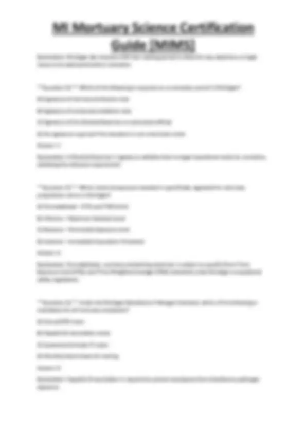 MI Mortuary Science Certification Guide [MIMS] | Exams Technology | Docsity