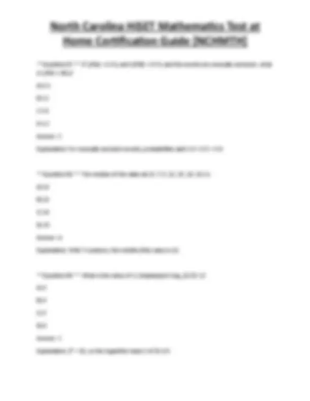 Hiset Math Score North Carolina HiSET Mathematics Test at Home Certification Guide ...