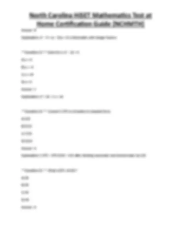 North Carolina HiSET Mathematics Test at Home Certification Guide ...