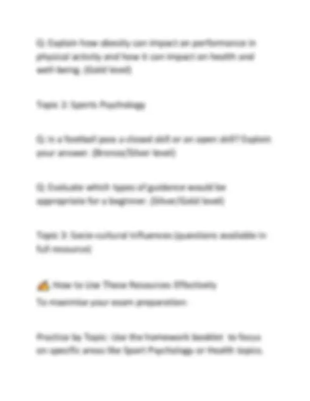 PEARSON EDEXCEL GCSE PHYSICAL EDUCATION PAPER 2 2025 MARK SCHEME (1PE0 ...