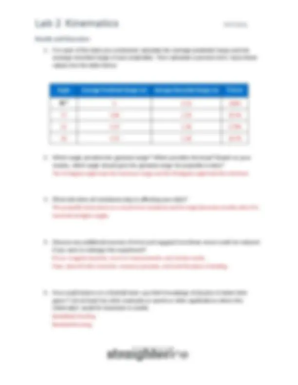 PHY250L Lab 2 Exam – Kinematics (2026 / 2027) | Physics Laboratory ...