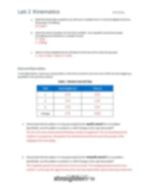 PHY250L Lab 2 Exam – Kinematics (2026 / 2027) | Physics Laboratory ...