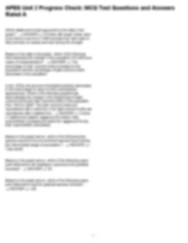 APES Unit 2 Progress Check: MCQ Test Questions and Answers Rated A ...